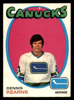 1971-72 O-Pee-Chee #231 Dennis Kearns Excellent RC Rookie OPC 