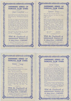 1940 Sherman's Pools LTD. Famous Film Stars Set 8  #*