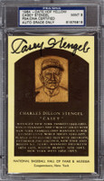 Casey Stengel Yellow HOF Plaque Postcard Signed Auto PSA DNA Yankees 1964 PSA 9