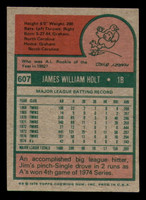 1975 Topps Mini #607 Jim Holt Excellent+ Athletics    ID:312011