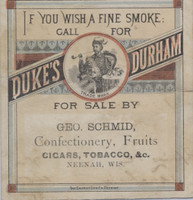 1890's Duke Durham For Sale George Schmid Neenah, Wis  #*
