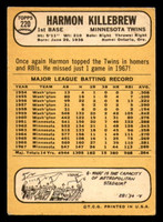 1968 Topps #220 Harmon Killebrew G-VG  ID: 312406