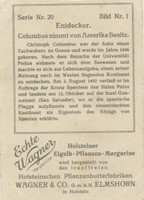 1928 Wagner Germany Series 20 Explorers #1 Christopher Columbus  #*