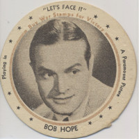 1943 Dixie Lid Bob Hope "Let's Face It" 2 3/4 inch Diameter Meadow Gold Ice Cream  #*
