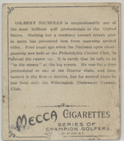 1910 T218 Champions Gilbert Nicholls Golfer  #*