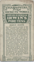 1912 John Irwin Sons & Co Ltd. Tea Characters From Dickens Work #12 Charles Dickens Vg 006 S  #*