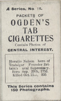 1901 Ogdens Ltd 0Liverpool General Interest Series A #15 Lord H. Nelson Vg  #*