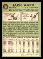 1967 Topps #110 Jack Aker Ex-Mint Athletics   ID:315648