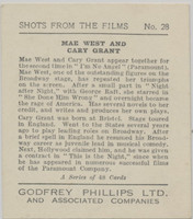 1934 Shots From Films Godfrey Phillips London 28/48 CARY  GRANT With Mae West  #*