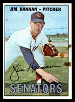 1967 Topps #291 Jim Hannan Very Good Senators   ID:316400