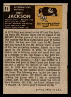 1971 Topps #81 Rich Jackson Miscut Broncos   ID:317242