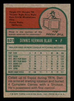 1975 Topps Mini #521 Dennis Blair Excellent RC Rookie Expos    ID:318101