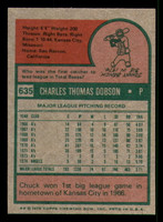 1975 Topps Mini #635 Chuck Dobson Near Mint Angels  ID:318215