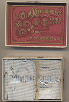 1910 M. MELACHRINO & CO. EGYPTIAN CIGARETTES WITH 4 CIGARETTES  #*