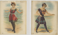 1910 S-55 USA Silks Bathing Beach Girls Set 6  #*