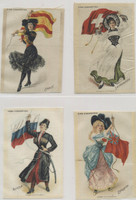 1910 S-59B FLAG GIRLS OF NATIONS LOT OF (19) 3 1/2 BY 5 INCHES  #*