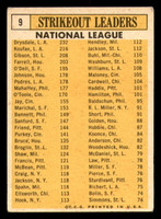 1963 Topps #   9 Drysdale/Koufax/Gibson/Farrell/'Dell NL Strikeout Leaders Very Good 
