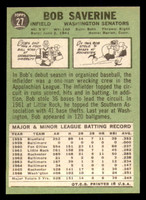 1967 Topps # 27 Bob Saverine Ex-Mint  ID: 328097