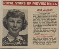 1950-1952 F219-3 Royal Desserts Royal Stars Of Movie #46 June Allyson  #*