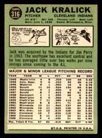 1967 Topps #316 Jack Kralick Excellent 