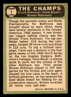 1967 Topps #   1 Frank Robinson/Hank Bauer/Brooks Robinson The Champs DP Very Good  ID: 329031