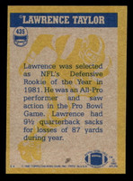 1982 Topps #435 Lawrence Taylor IA Near Mint+  ID: 329245