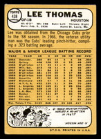 1968 Topps #438 Lee Thomas Excellent  ID: 330976