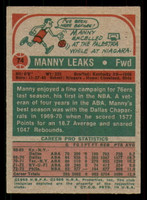 1973-74 Topps # 74 Manny Leaks Excellent+  ID: 335048