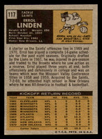 1971 Topps #117 Errol Linden Ex-Mint RC Rookie  ID: 335383