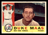 1960 Topps #421 Duke Maas Excellent+  ID: 338134