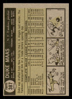 1961 Topps #387 Duke Maas Near Mint  ID: 338520