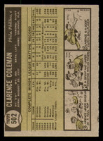 1961 Topps #502 Clarence Coleman Near Mint RC Rookie  ID: 338699