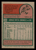 1975 Topps #184 Jorge Orta Ex-Mint  ID: 340906