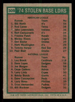 1975 Topps #309 Bill North/Lou Brock Stolen Base Leaders Ex-Mint  ID: 341229