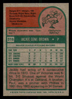 1975 Topps #316 Jackie Brown Ex-Mint  ID: 341248