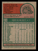 1975 Topps #419 Dave Goltz Ex-Mint  ID: 341537