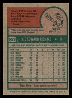 1975 Topps #653 Lee Richard UER Excellent+ 