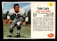 1962 Post Cereal #52 Yale Lary Excellent 