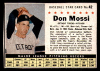 1961 Post Cereal #42 Don Mossi Excellent  ID: 342336