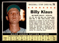 1961 Post Cereal #79 Billy Klaus Excellent  ID: 342374