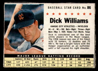 1961 Post Cereal #86 Dick Williams Excellent  ID: 342378