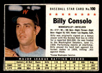 1961 Post Cereal #100 Billy Consolo Very Good  ID: 342399