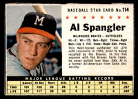 1961 Post Cereal #114 Al Spangler Very Good  ID: 342409