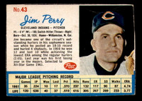 1962 Post Cereal #43 Jim Perry Very Good  ID: 342584