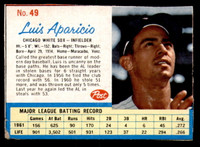 1962 Post Cereal #49 Luis Aparicio Excellent+  ID: 342592