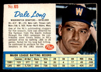 1962 Post Cereal #65 Dale Long Excellent+  ID: 342628