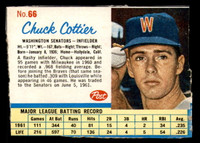 1962 Post Cereal #66 Chuck Cottier Very Good  ID: 342630