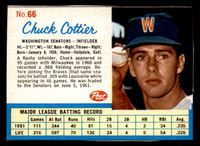 1962 Post Cereal #66 Chuck Cottier Near Mint  ID: 342631