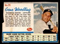 1962 Post Cereal #71 Gene Woodling Good 