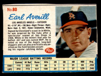 1962 Post Cereal #80 Earl Averill Jr. Excellent+  ID: 342662